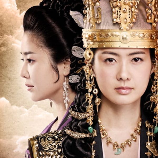 Lee Yo-won and Go Hyun-jung on the Queen Seondeok poster