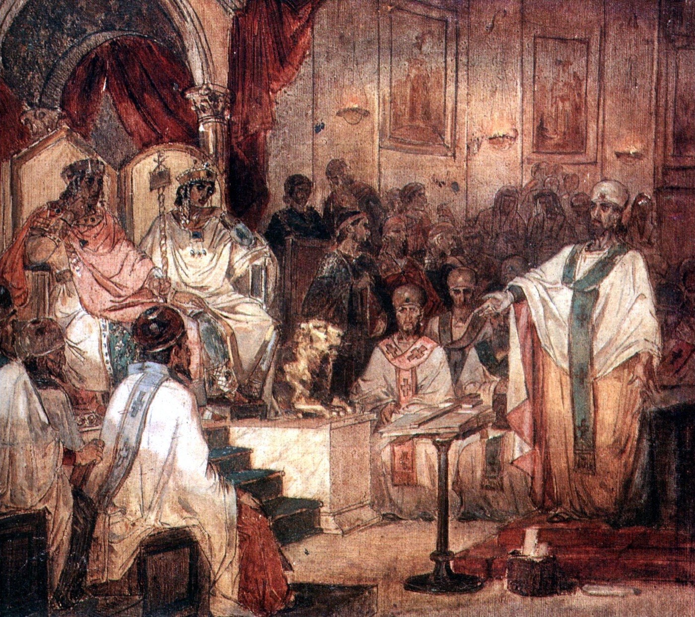 Vasily Surikov's study of the Council of Chalcedon