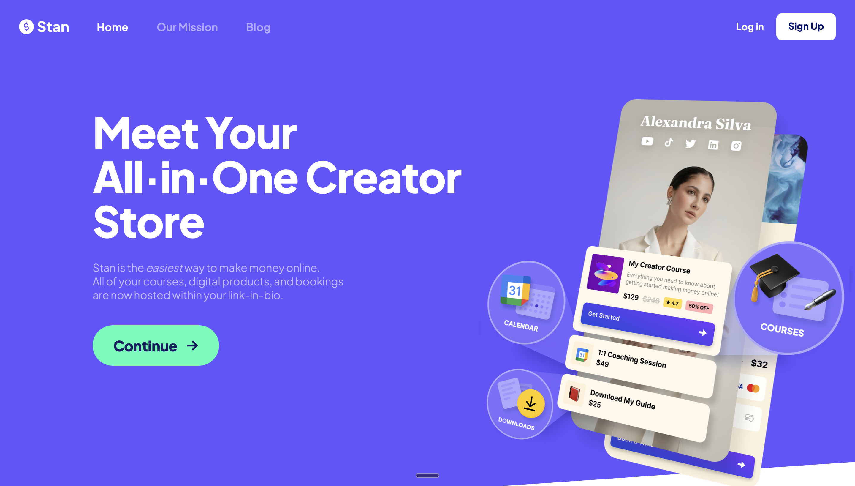 The Stan landing page
